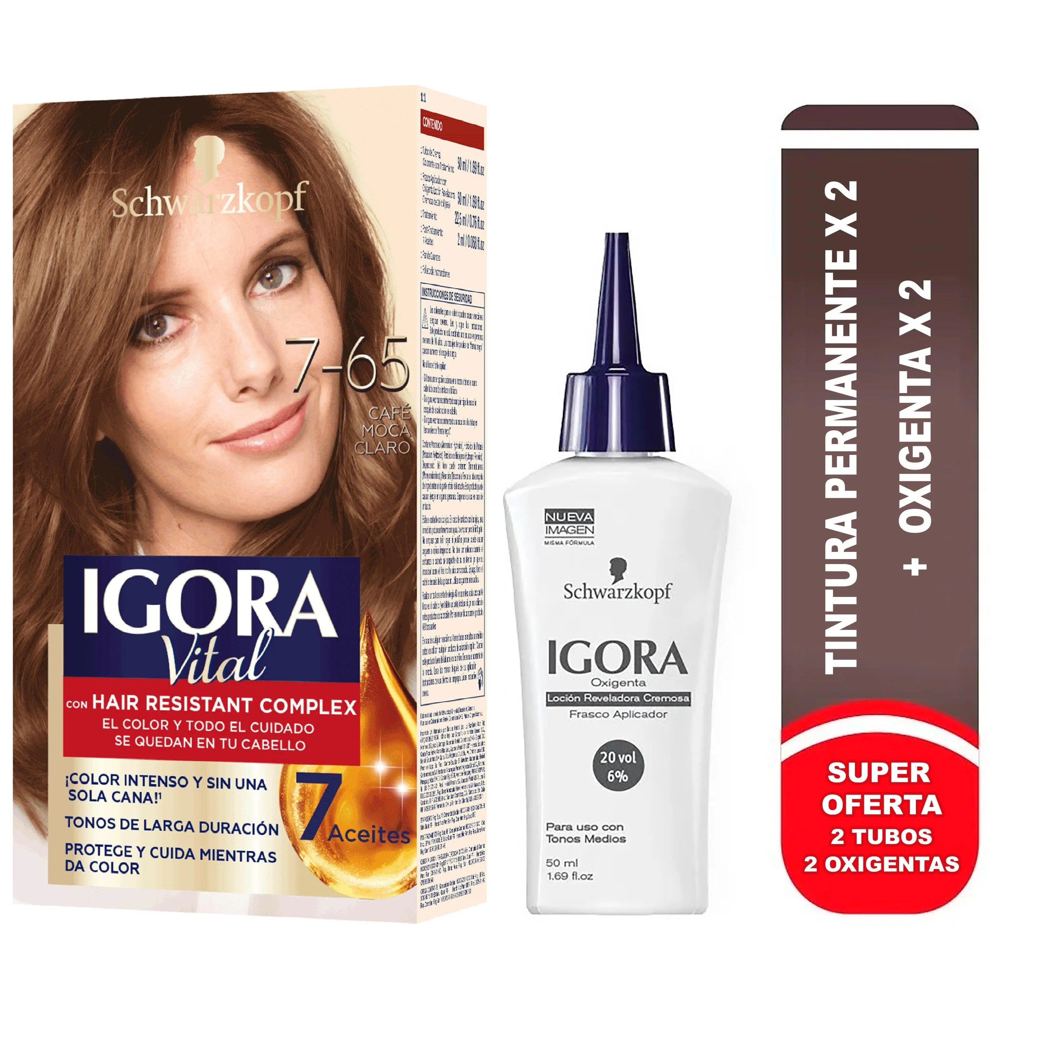 Igora Vital Tinte Doble Tubo 7-65 Café Moca Claro - Magic Mechas