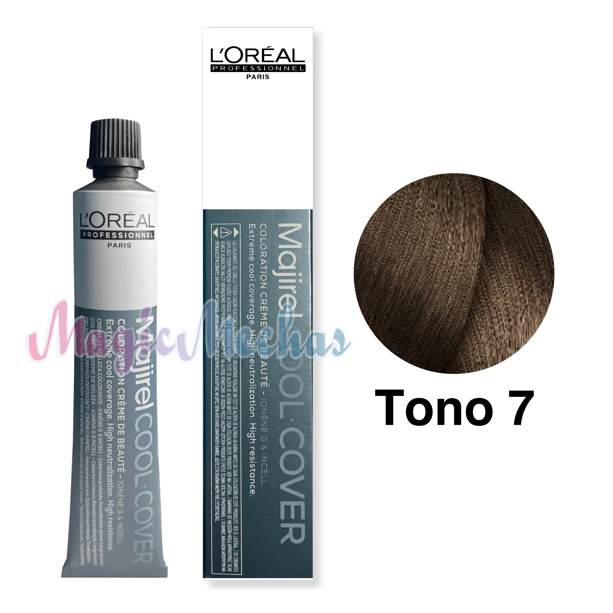 Tinte Majirel Tono 7 Cool Cover Rubio 50mL - Magic Mechas