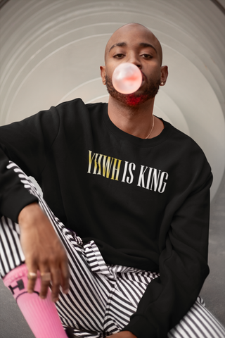 yhwh is king gold sweatshirt crewneck