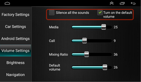 volume setting