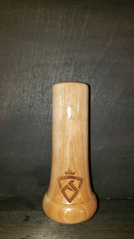 Custom Made Carrot Stick Sports shot glass made from the handle of baseball bat. 