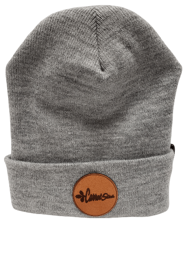 Page's Leather Patch Beanie | Heather Grey