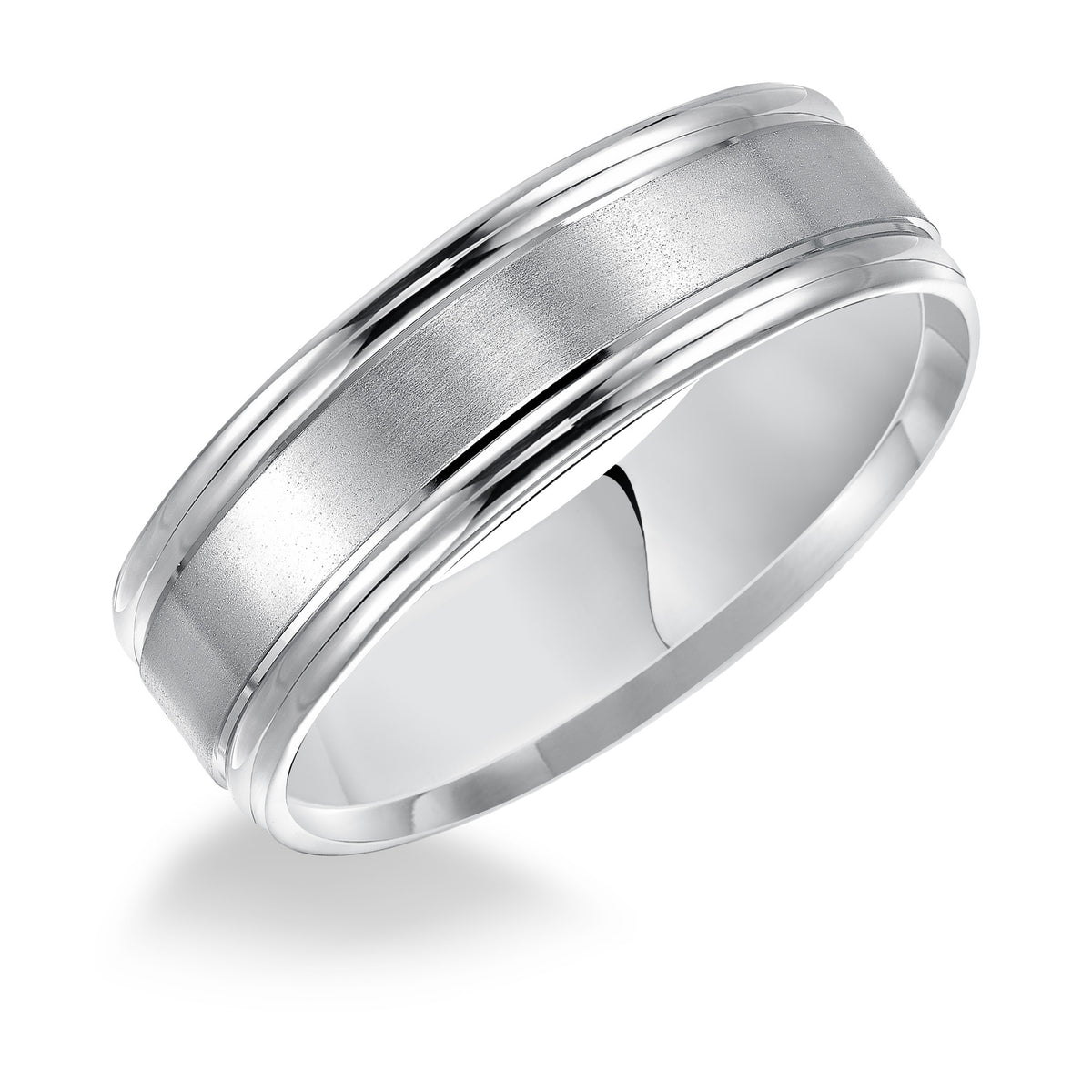 6.5mm Engraved Wedding Band, 14K White Gold – Romance Diamond Co. Jewelers