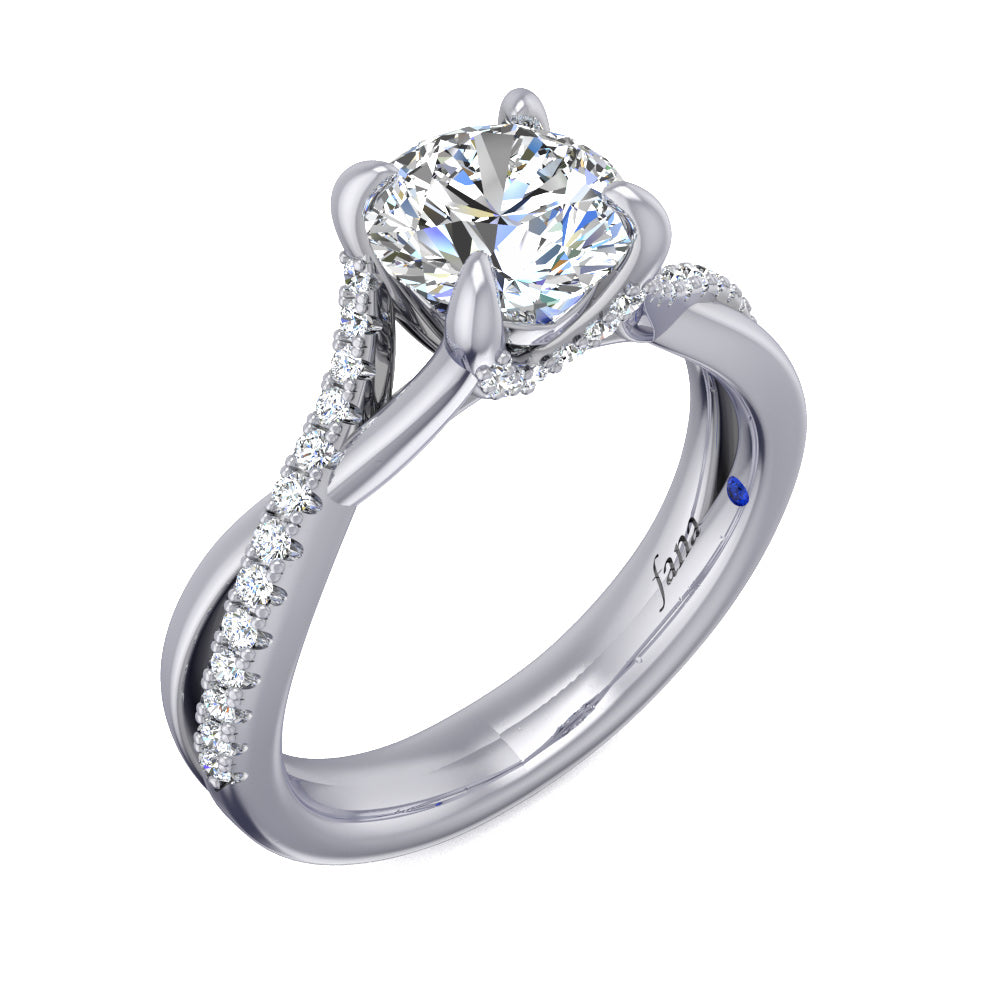 Fana Alternating Diamond Twist Engagement Ring – Romance Diamond Co ...