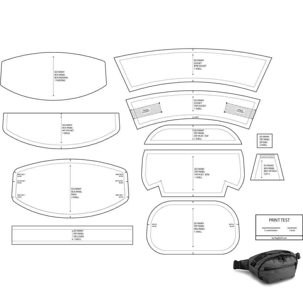 Everyday Fanny Pack Template Pattern DIY MYOG Ripstop By The Roll