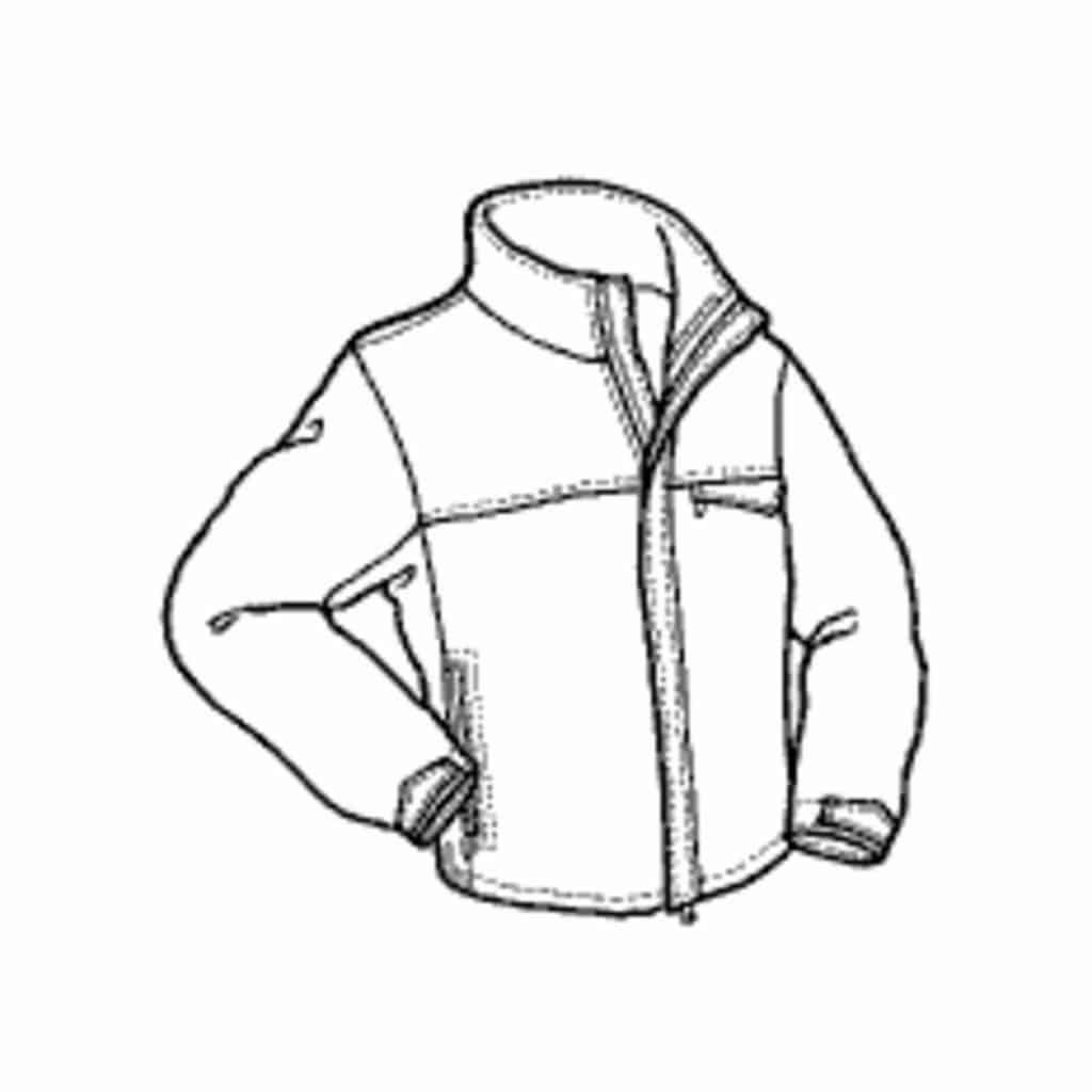 fall jacket clipart black and white