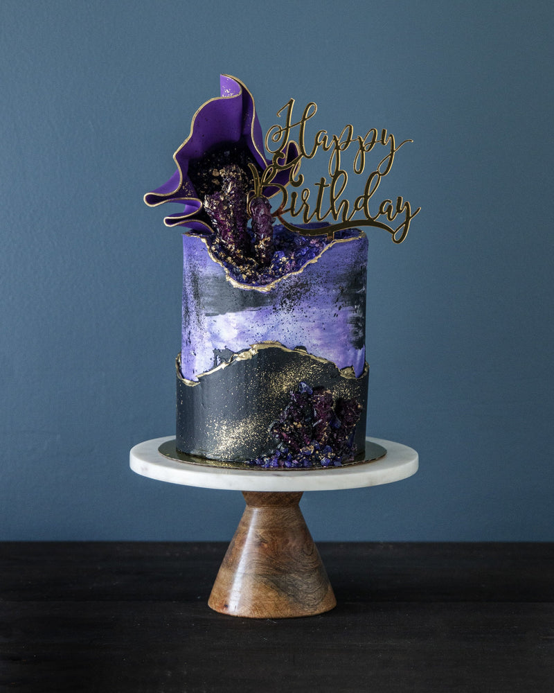 Purple & White Birthday Cake - CakeCentral.com