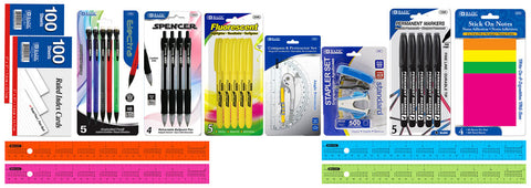 Back to School Supplies Essential Bundle Elementary Secondary 1st -12th  Grade Over 100 Single Items