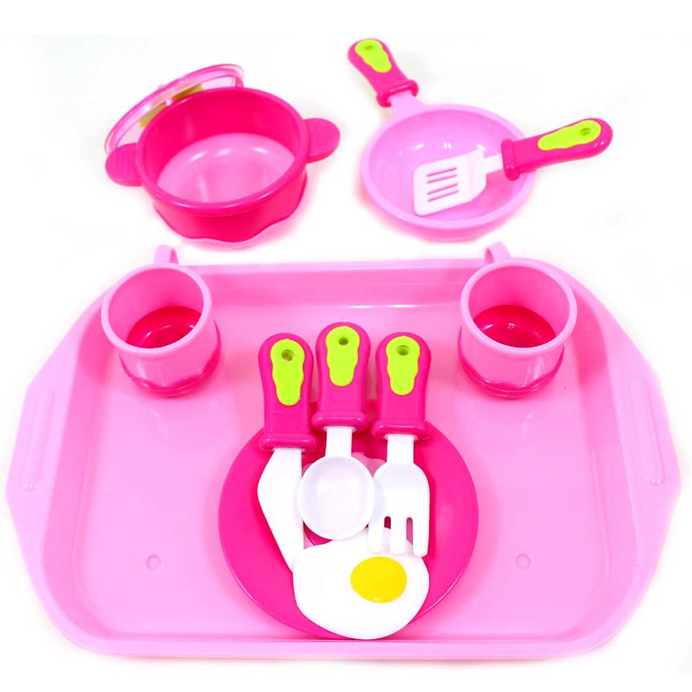 Metal Teapot and Cups Kitchen Playset (Flower)