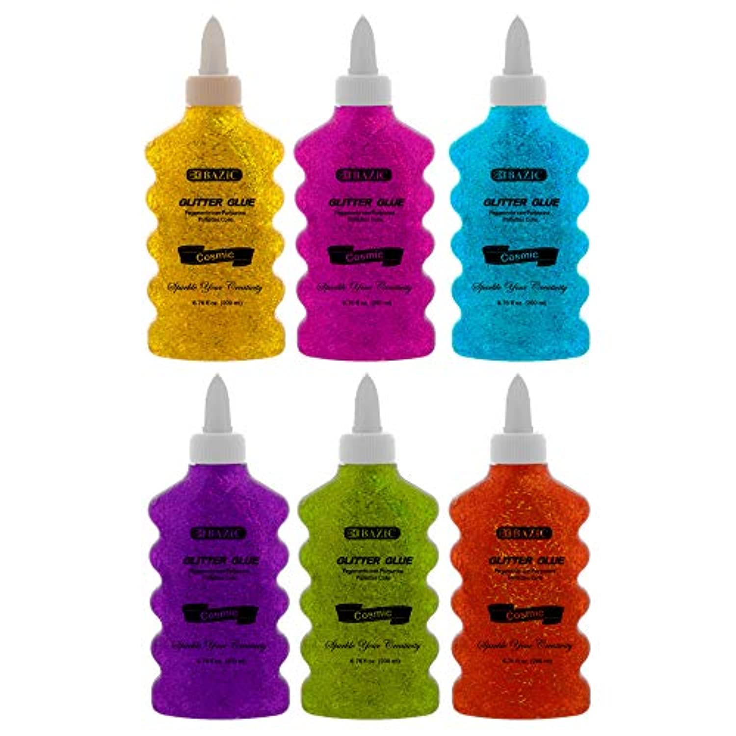 Glow in The Dark Glitter GlueWashable Sparkle Shimmer Slime Colors - 5 fl oz (147ml)12-Pack - G8 Central