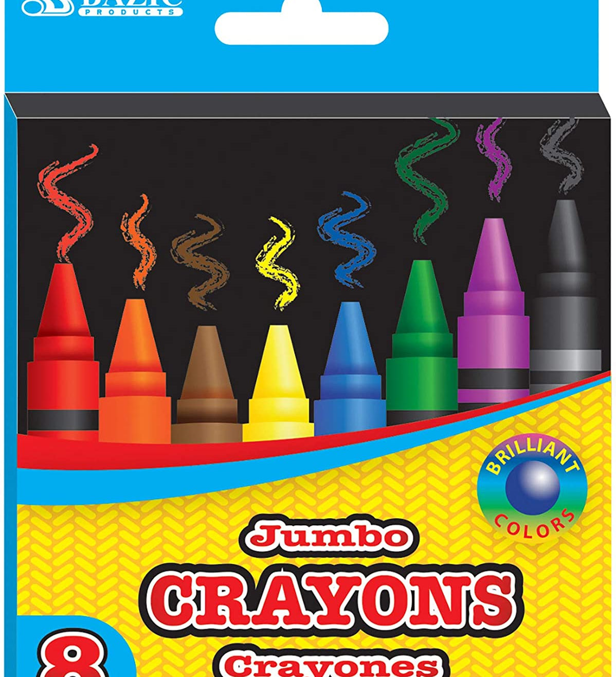 BAZIC Crayons Super Jumbo 8 Color, Assorted Coloring Crayon Set, Non Toxic  Drawing Crayons for School Art, Gift for Kids Artist (8/Pack), 1-Pack
