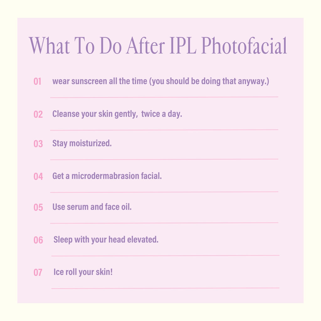 what to do after IPL photofacial