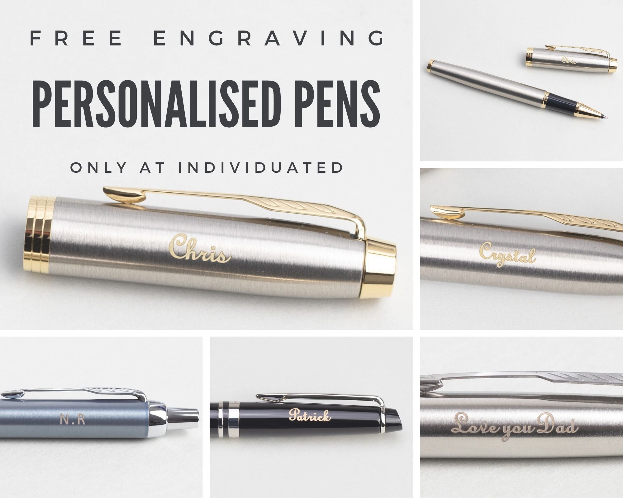 Engraved and personalised Parker pens