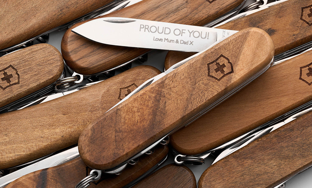 Personalised Victorinox Swiss Army Knife Huntsman Wood with custom engraving