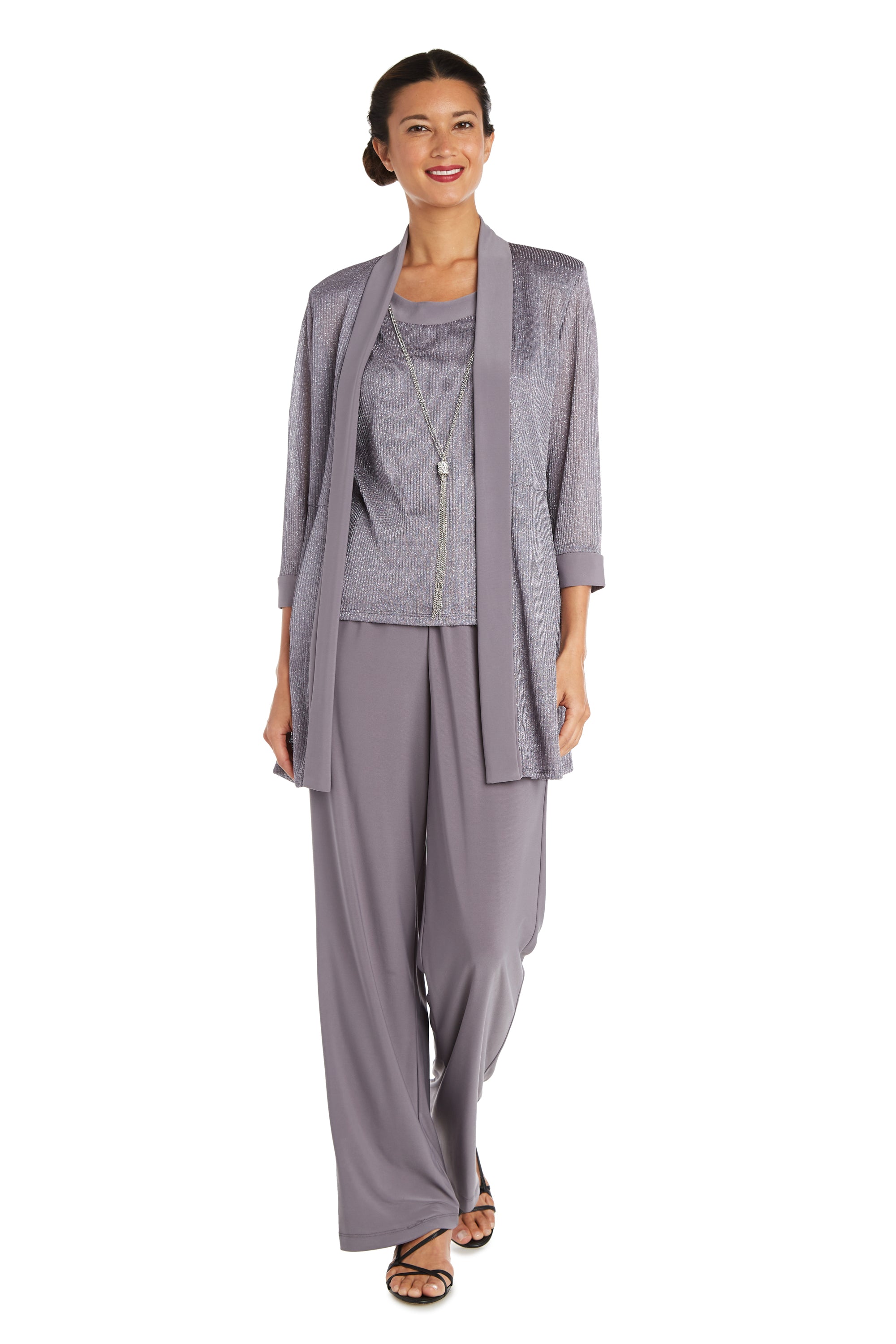 R&M Richards 7772 Mother Of The Bride Formal Pant Suit Slate / 6