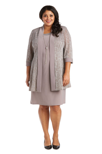 R&M Richards 7883 Eggplant 2 Pc Jacket Dress - Rosie's Collection