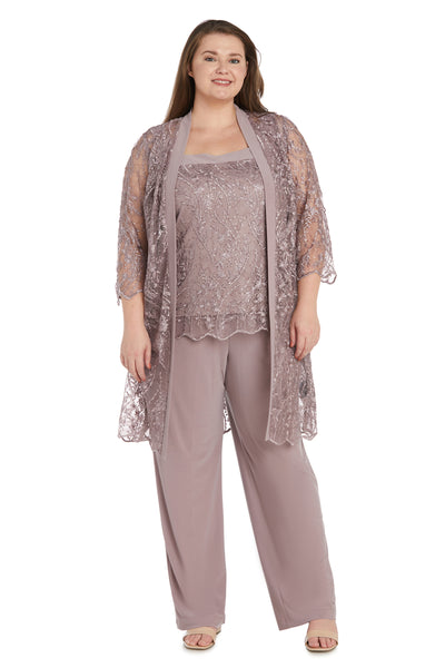 Lace and Sequin Pant Set with Matching Jacket - Plus – R&M Richards