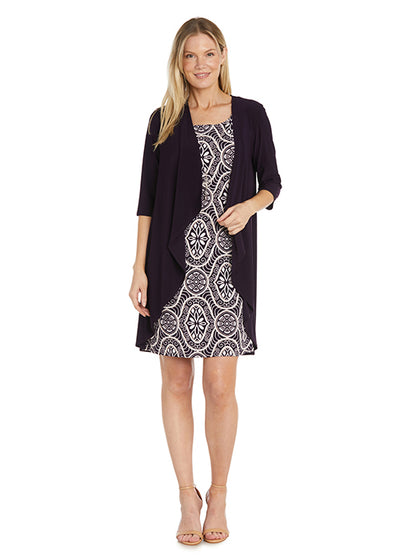 R&M Richards 7883 Eggplant 2 Pc Jacket Dress