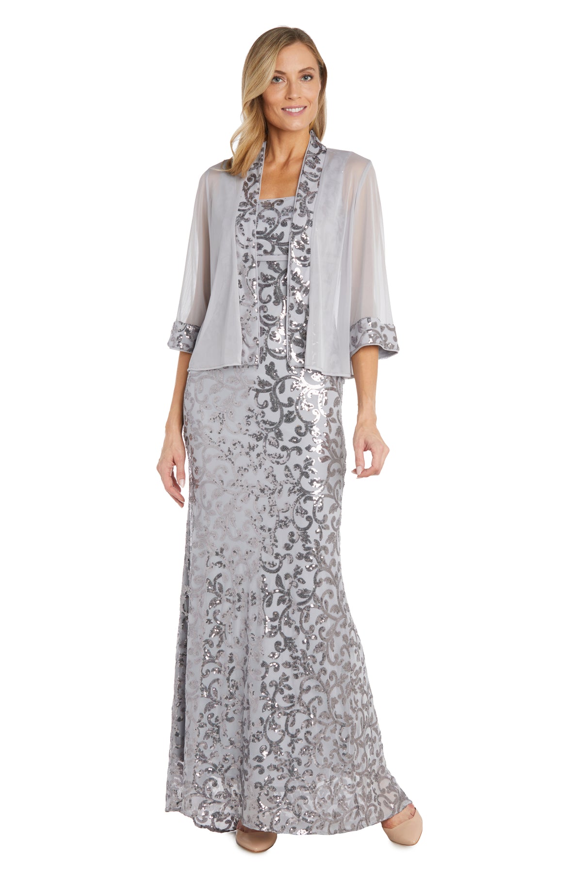 R&M Richards 2384 Long Mother Of Bride Cape Dress for $74.99 – The Dress  Outlet