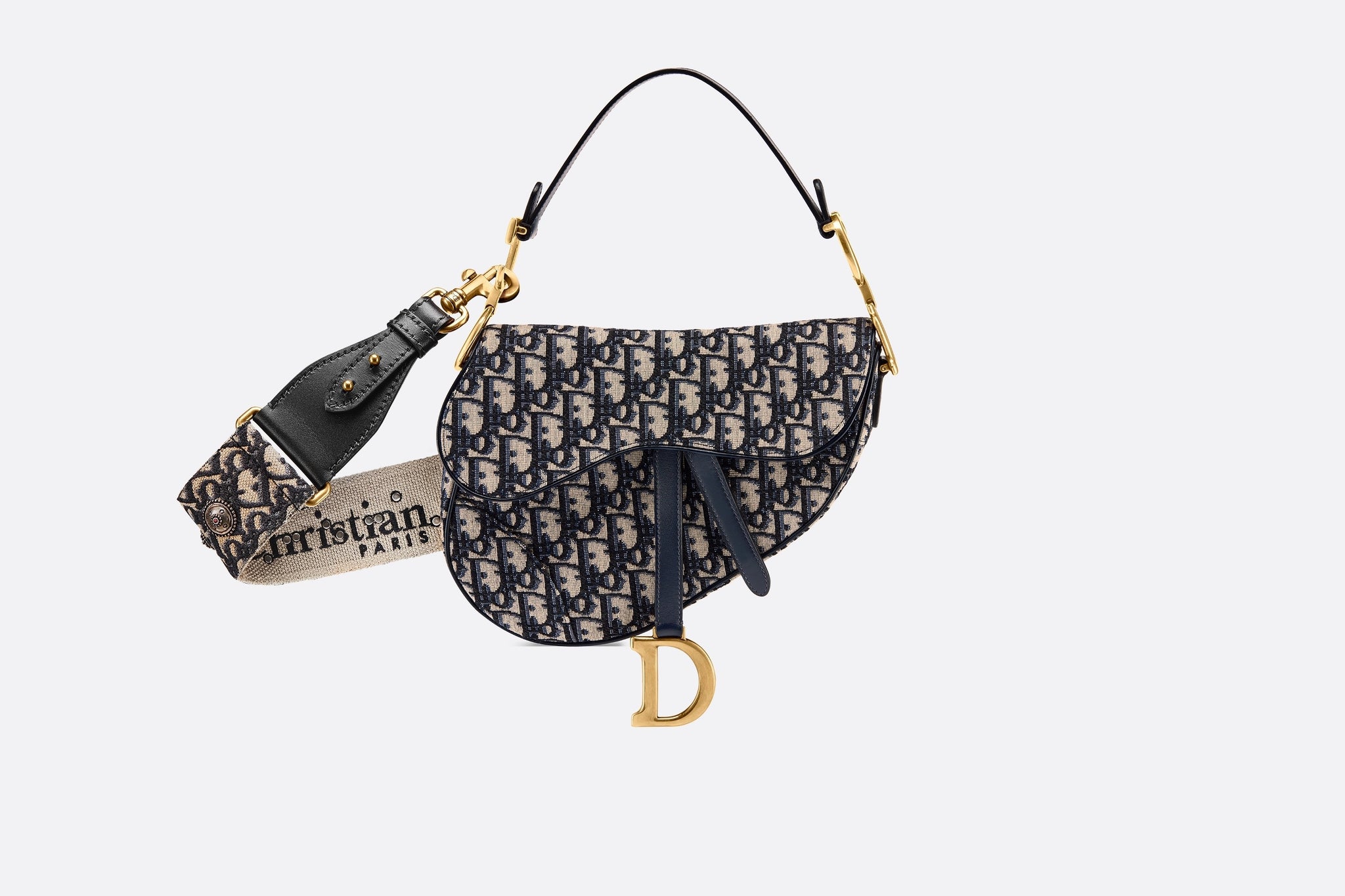 Saddle Bag • Blue Dior Oblique Jacquard 