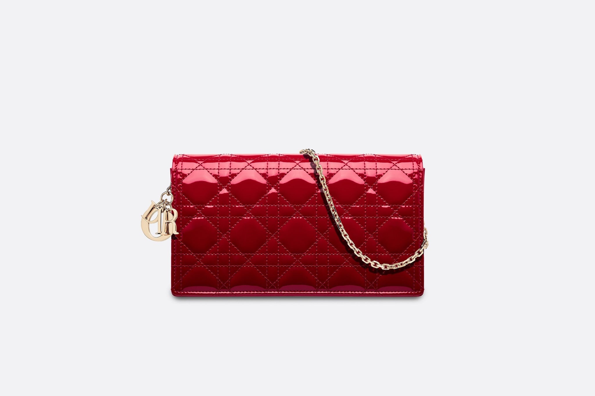 Mini Lady Dior Bag  Cherry Red Cannage Patent Calfskin  Dior Couture UAE