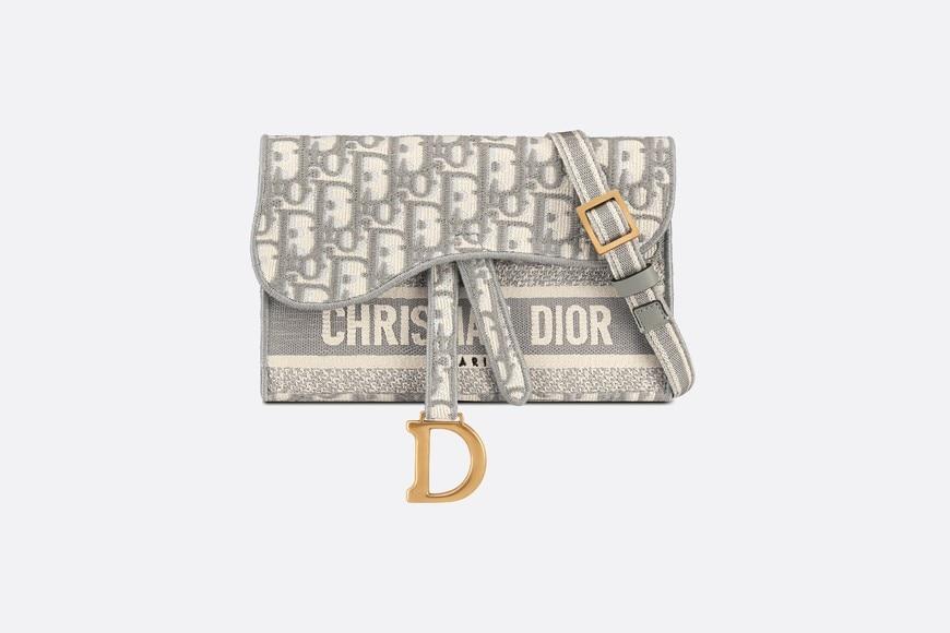 Christian Dior Oblique Slim Saddle Pouch in Blue Oblique Canvas Belt Bag