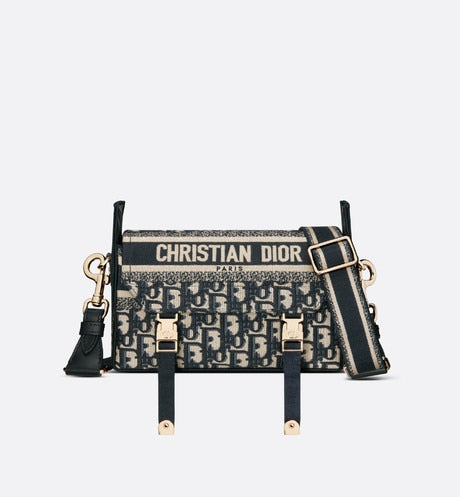 CHRISTIAN DIOR Oblique Mini Book Tote Phone Bag Blue 1293312