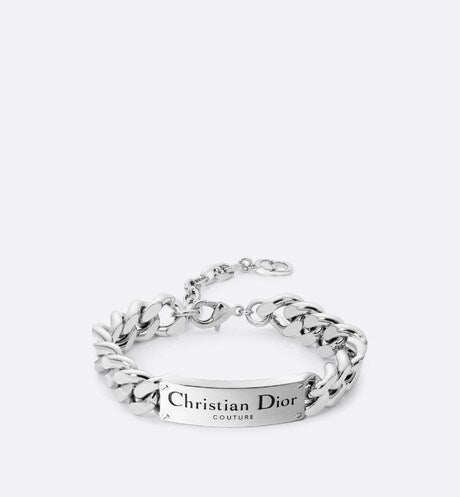 Dior Italic Chain Link Bracelet • Silver-Finish Brass and White Crysta – Dior  Couture UAE