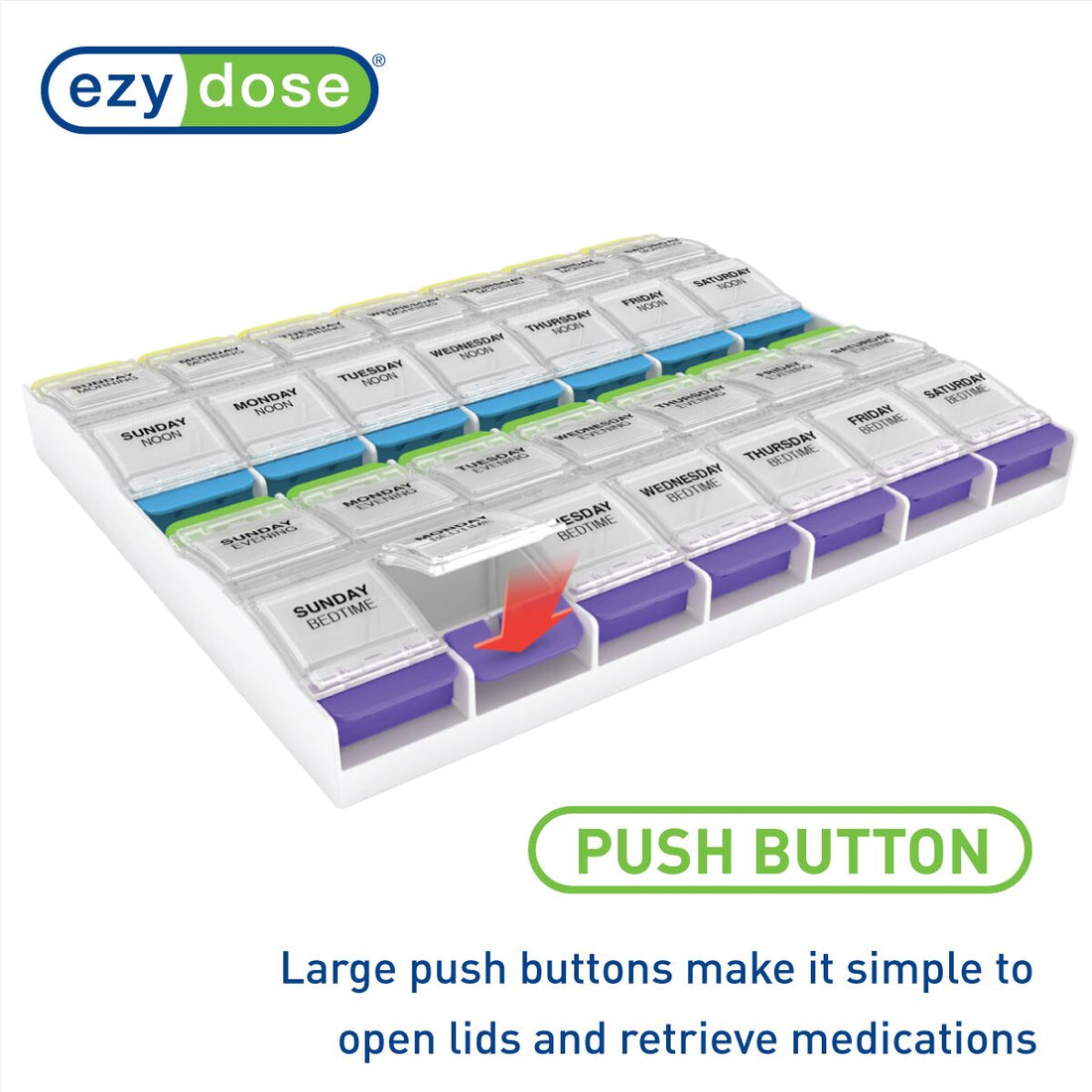 Ezy Dose® Push Button AM/PM Weekly Pill Organizer