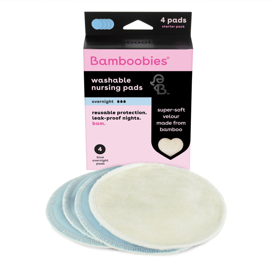 Keababies Organic Bamboo Pastel Nursing Pads for Breastfeeding - 7 Pairs