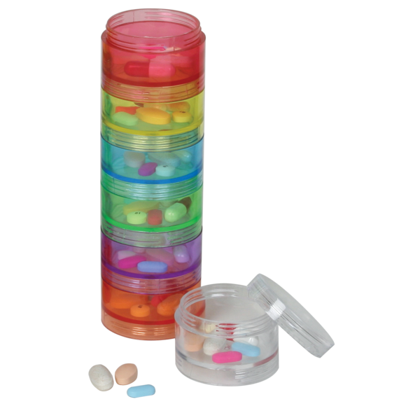  ePizdiz Colorful Empty Plastic Pill Bottle Organizer with  Labels Medicine Vitamin Bottle Chemical Containers with Caps,6pcs (100ml) :  Health & Household