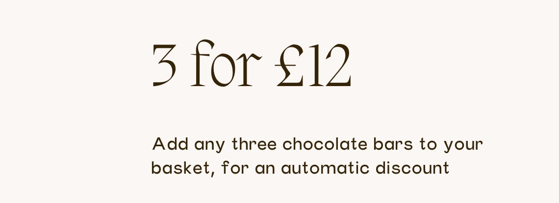 Add any three chocolate bars to your basket, for an automatic discount.jpg__PID:5abdd287-c7b0-4b4c-825b-8328647faeb3