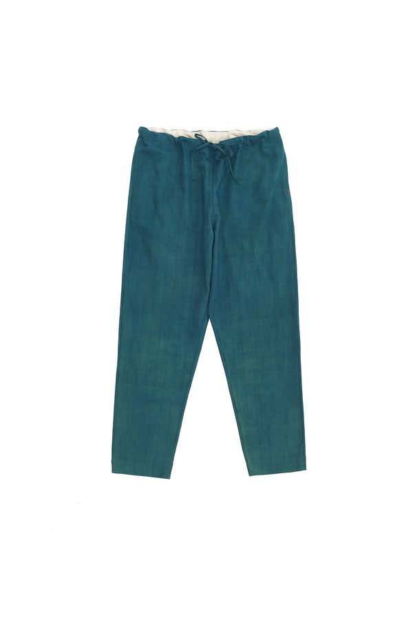 Bottle green cotton linen pants by BOHAME | The Secret Label