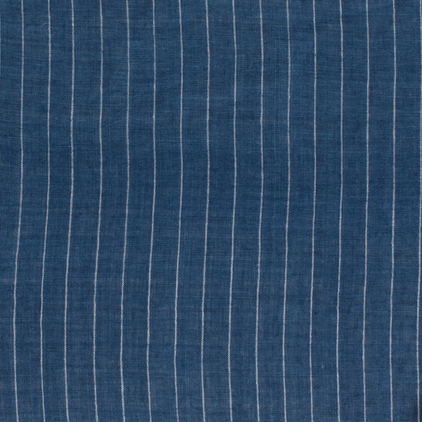 Como Cotton Embroidered Thick Stripe 22x15 Deep Indigo Blue