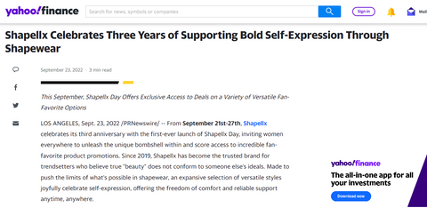 Shapellx Celebrates Three Years of Supporting Bold Self-Expression Through  Shapewear