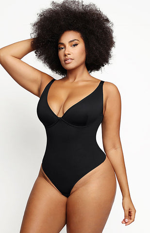 AirSlim Body Contour V-Neck Thong Bodysuit