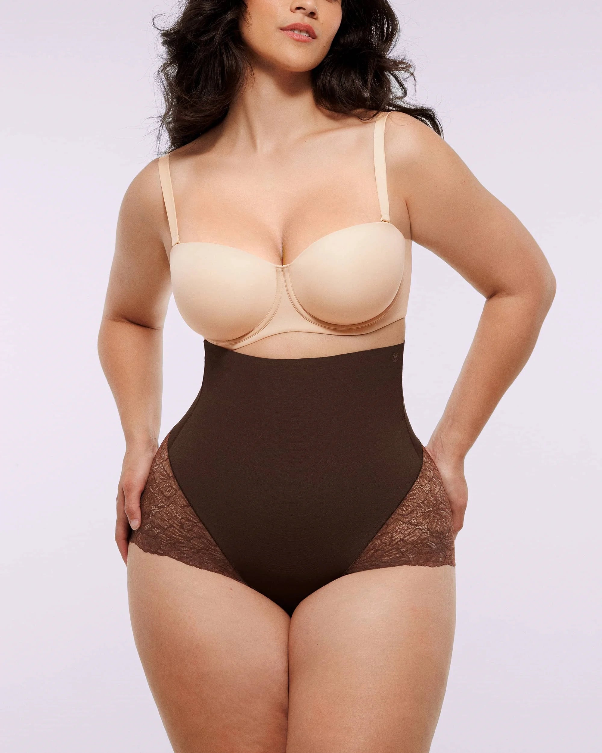 Bare Essentials™ MeshSmooth™ High-Waisted  Sheer Lace Brief