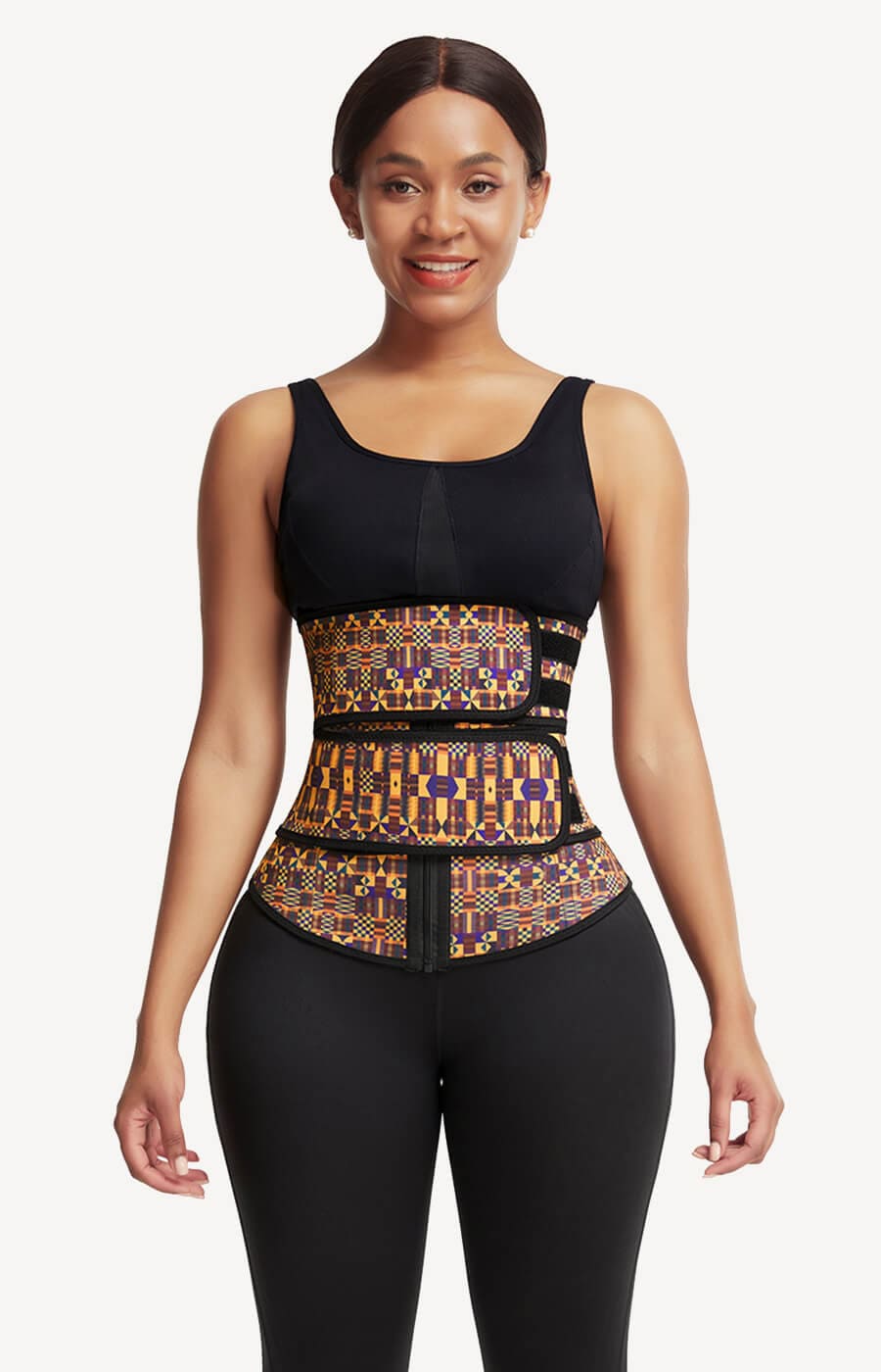 double belt waist trainer for women with print 
