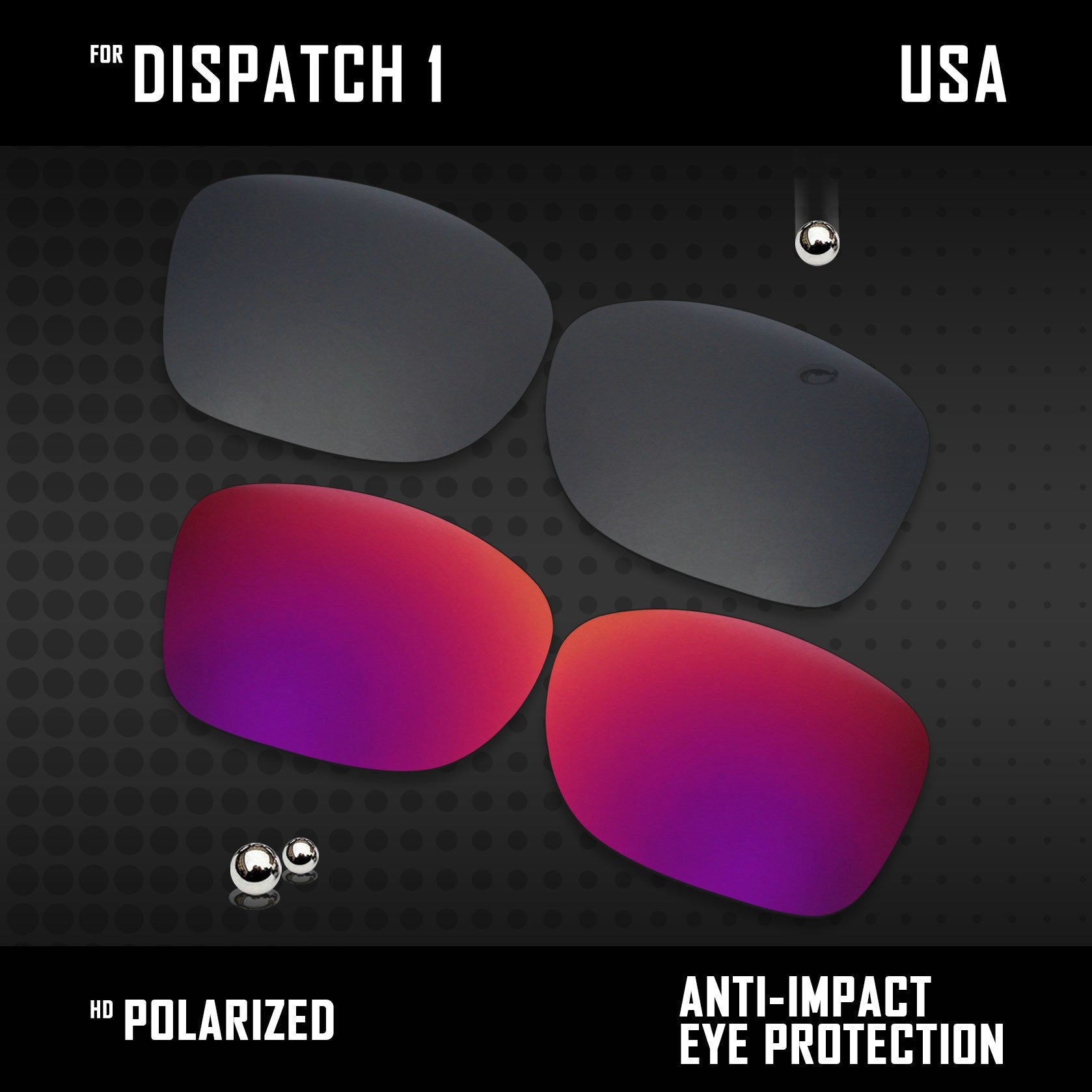 Anti Scratch Polarized Replacement Lenses for-Oakley Dispatch 1 OO9090 –  Custom Lenses
