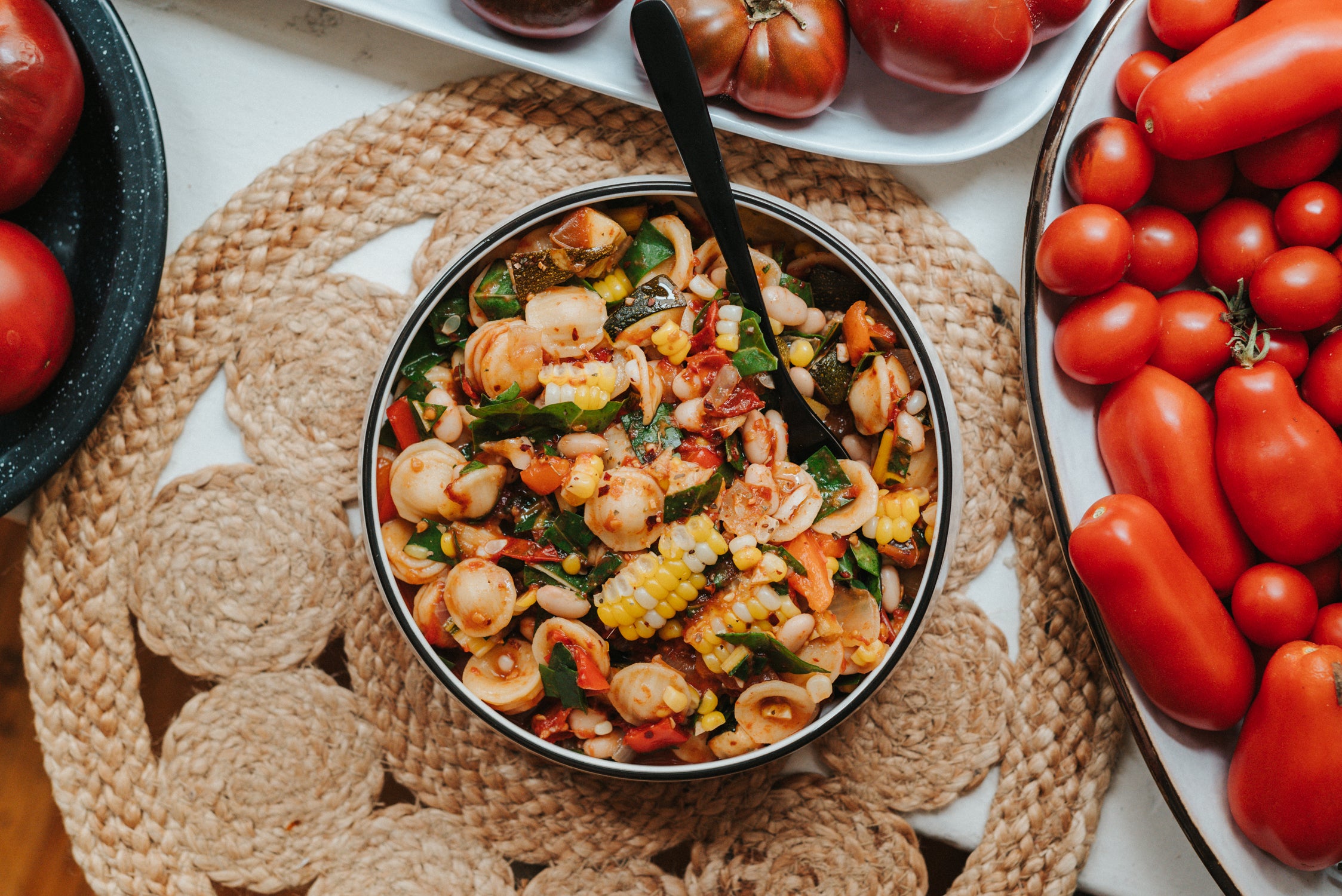 one-pan roasted vegetable pasta