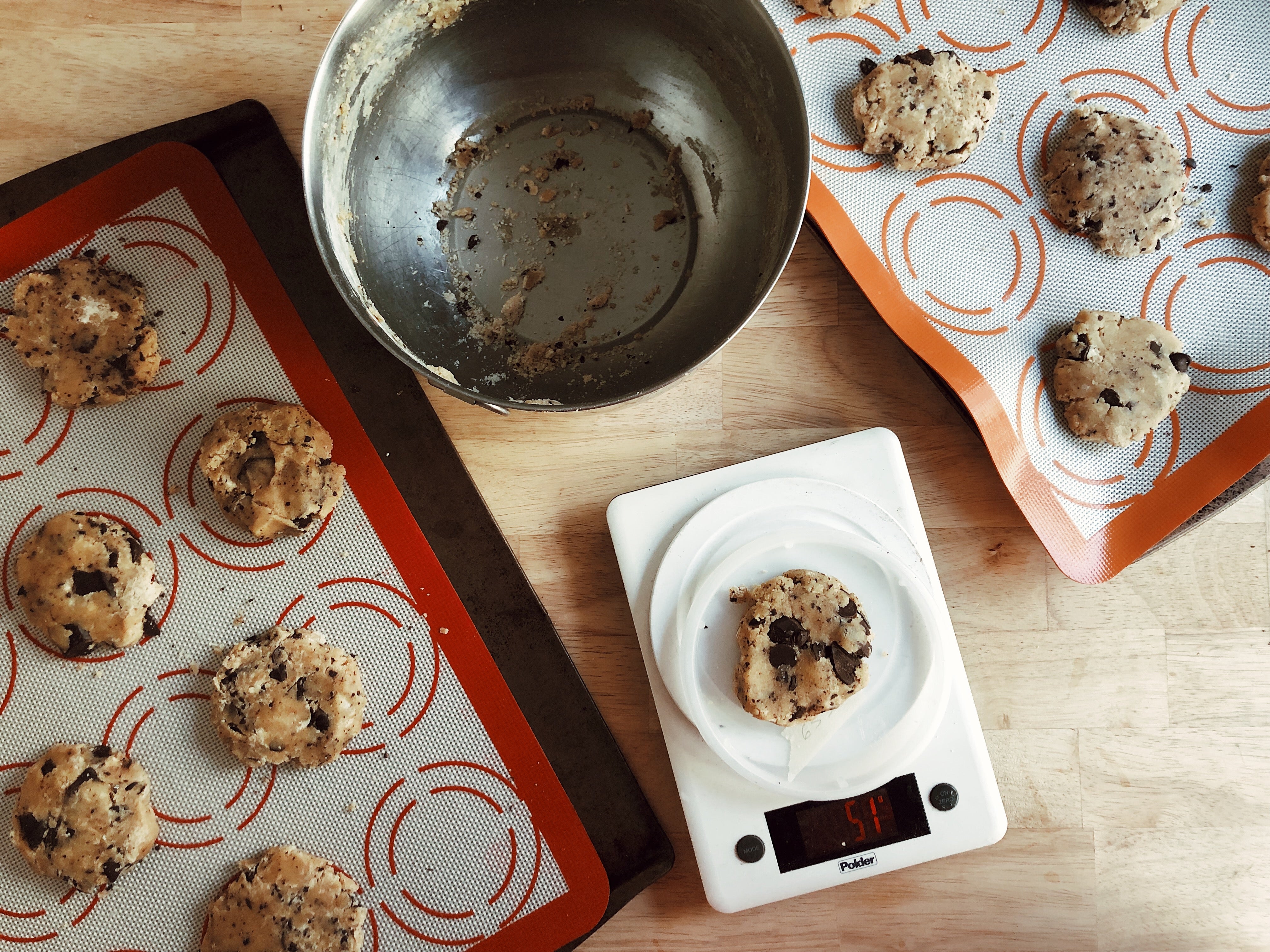 vegan chocolate chip rosemary cookies