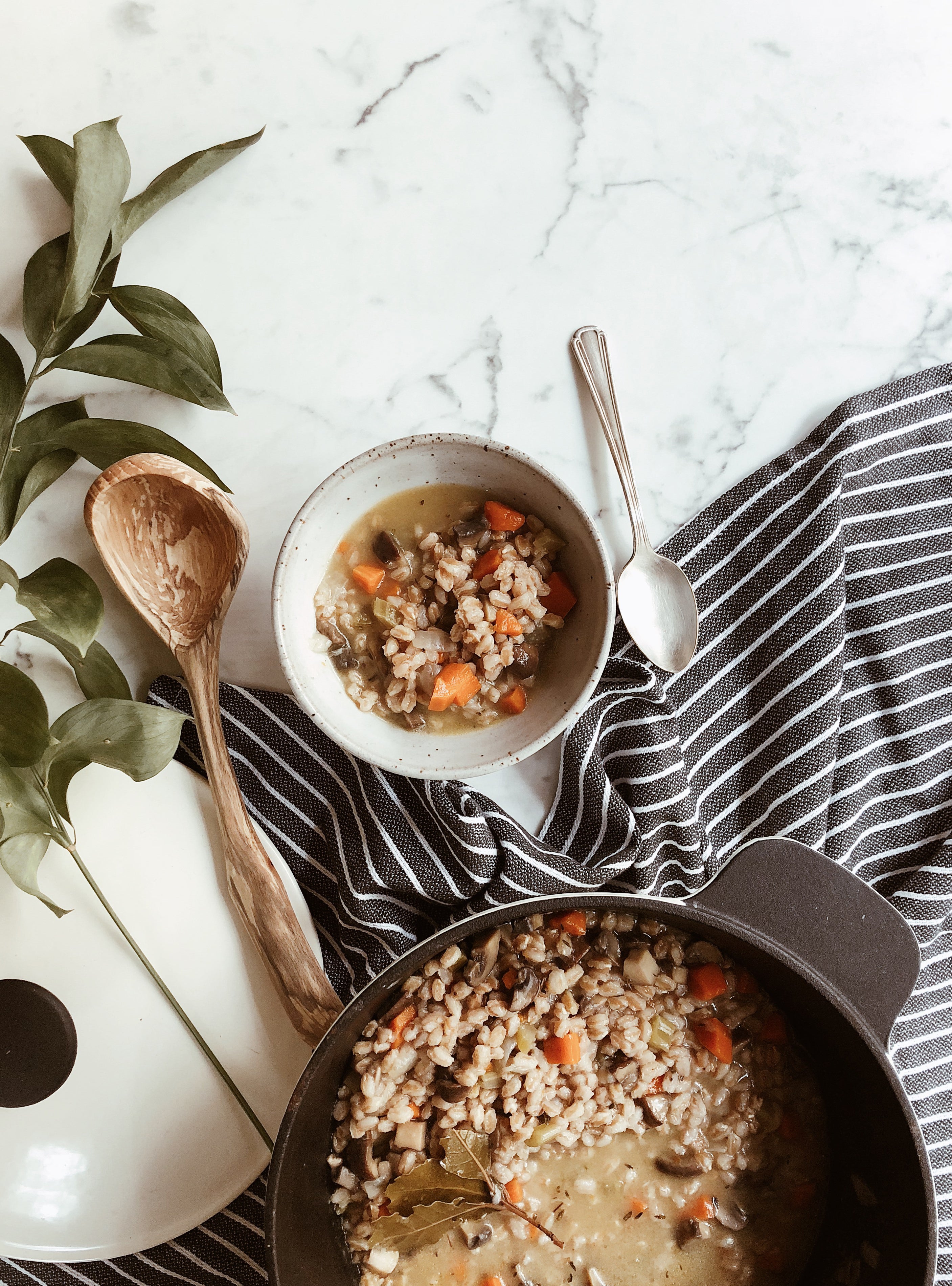 vegan mushroom barley soup