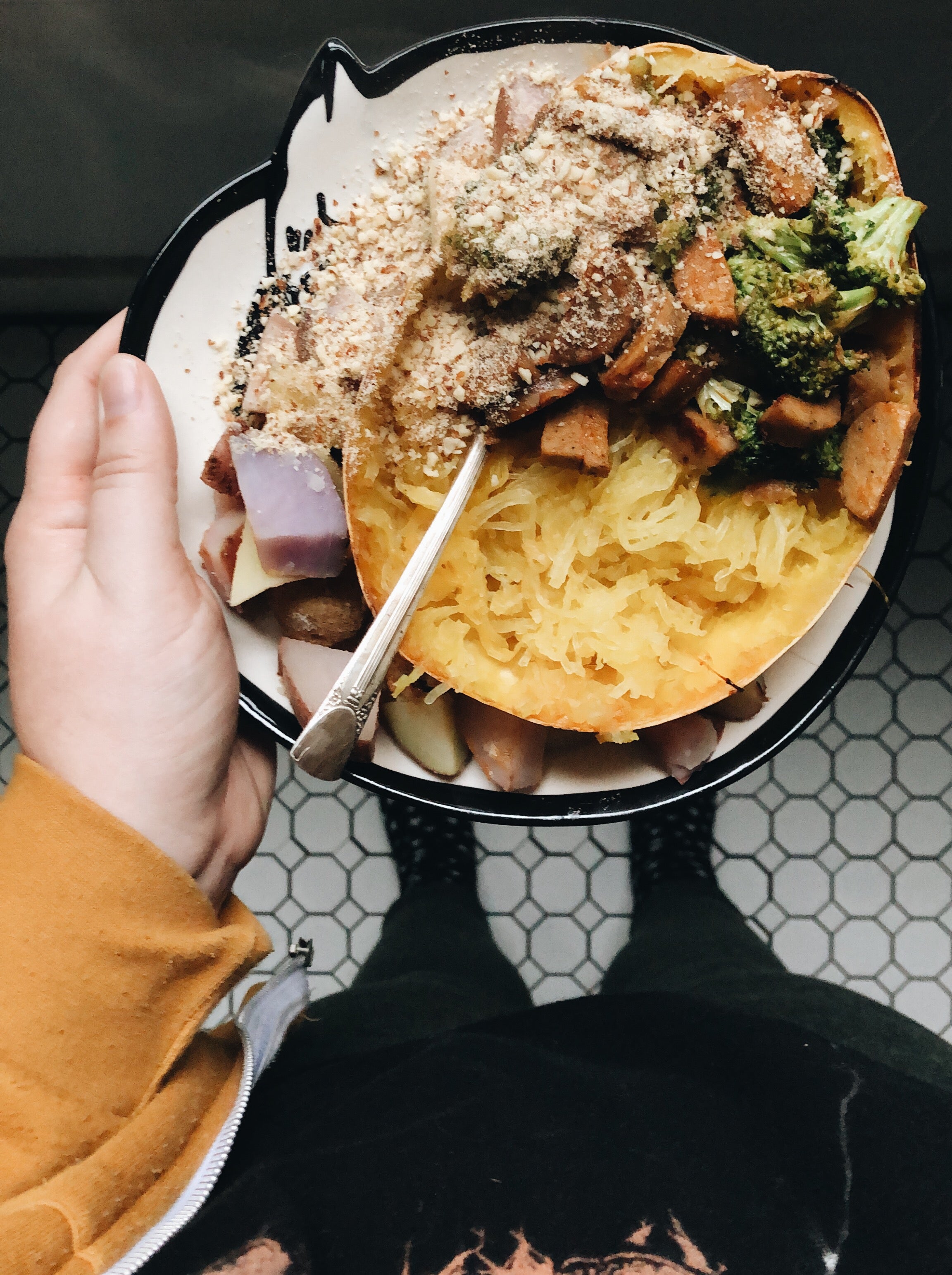 vegan spaghetti squash & sausage