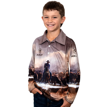 Ariat Boy's Fishing Shirt - Western Cattle Herd – Crossdraw