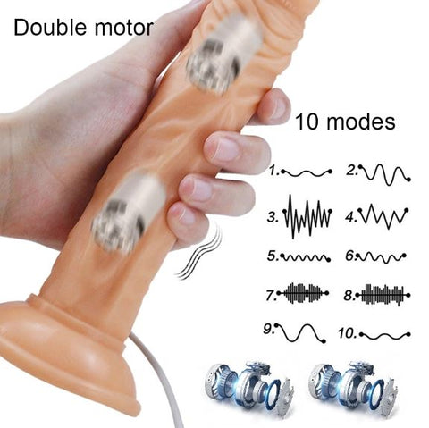 Dildo Vibrator - Suction Dildo - Vibrating Dildo