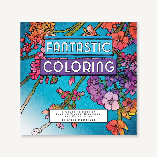 Promotional Deluxe 7X7 Adult Coloring Book & 8-Color Pencil Set $3.98