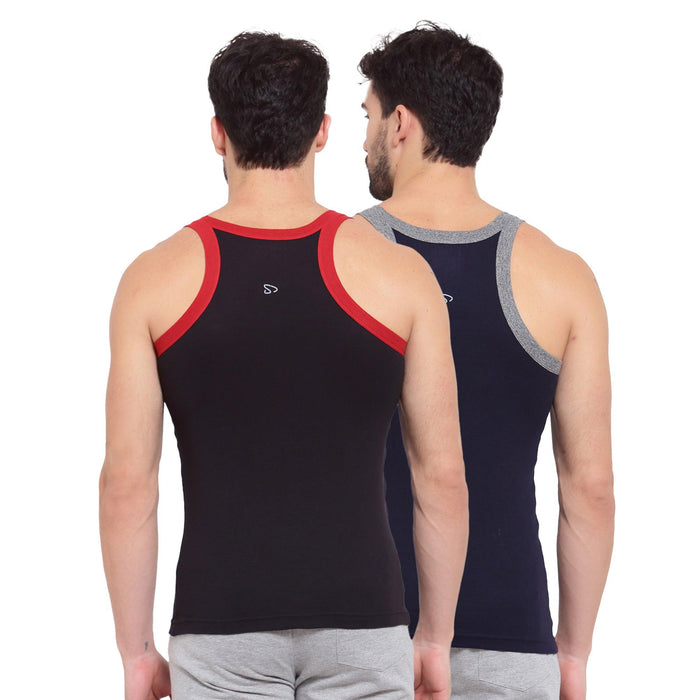 Semantic Mens Gym Vest - 100% Cotton - Size S, M, L & XL (Small, Medium,  Large & Extra Large) 70 to 105 cm - Single Pcs - Available in Black, Navy