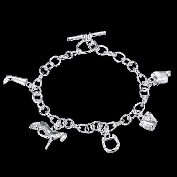 Horseshoe Charm Bracelet (Silver) | Charm and Amulet™