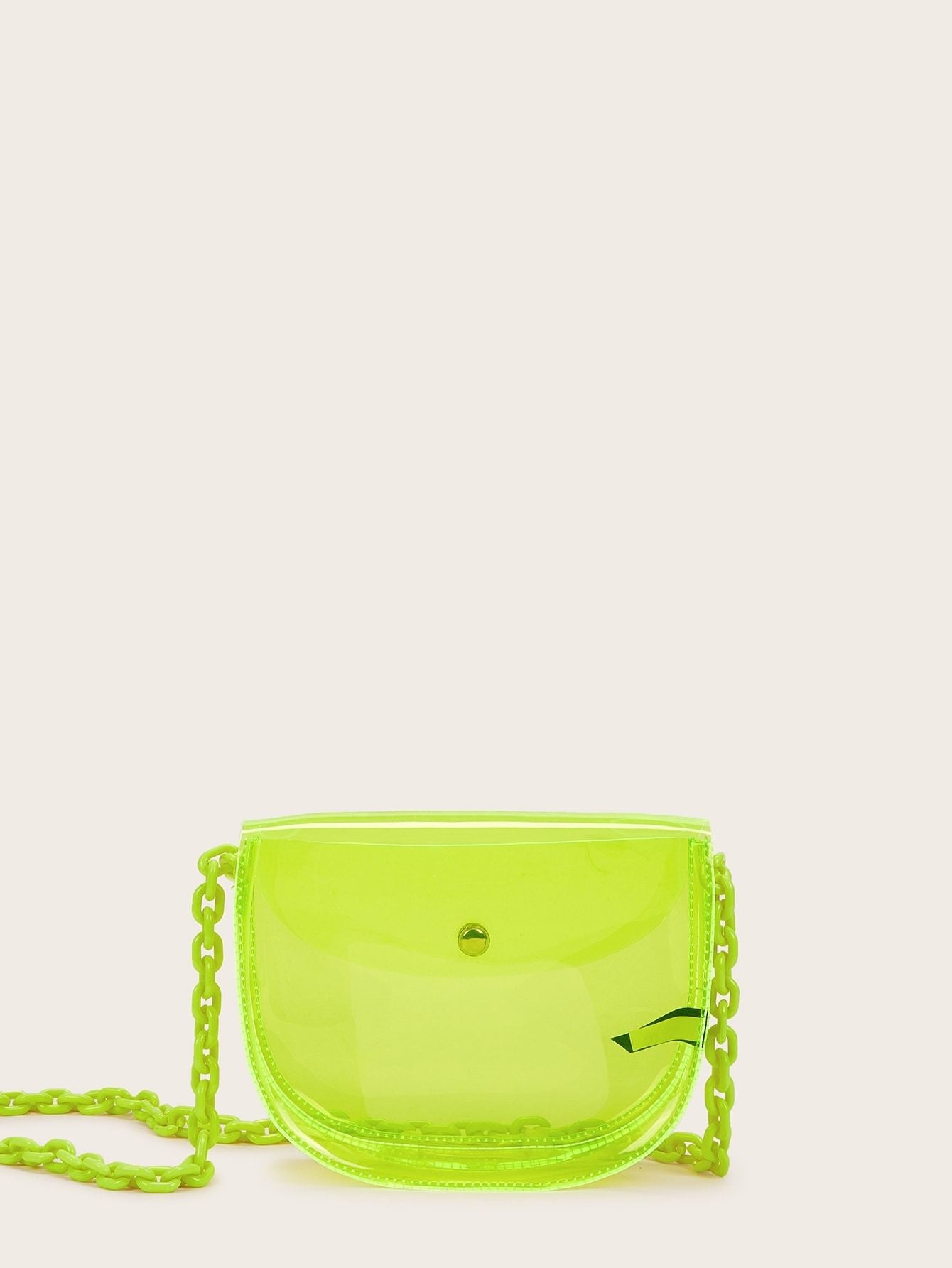 Neon Lime Chain Strap Clear Crossbody Bag – wear24/7