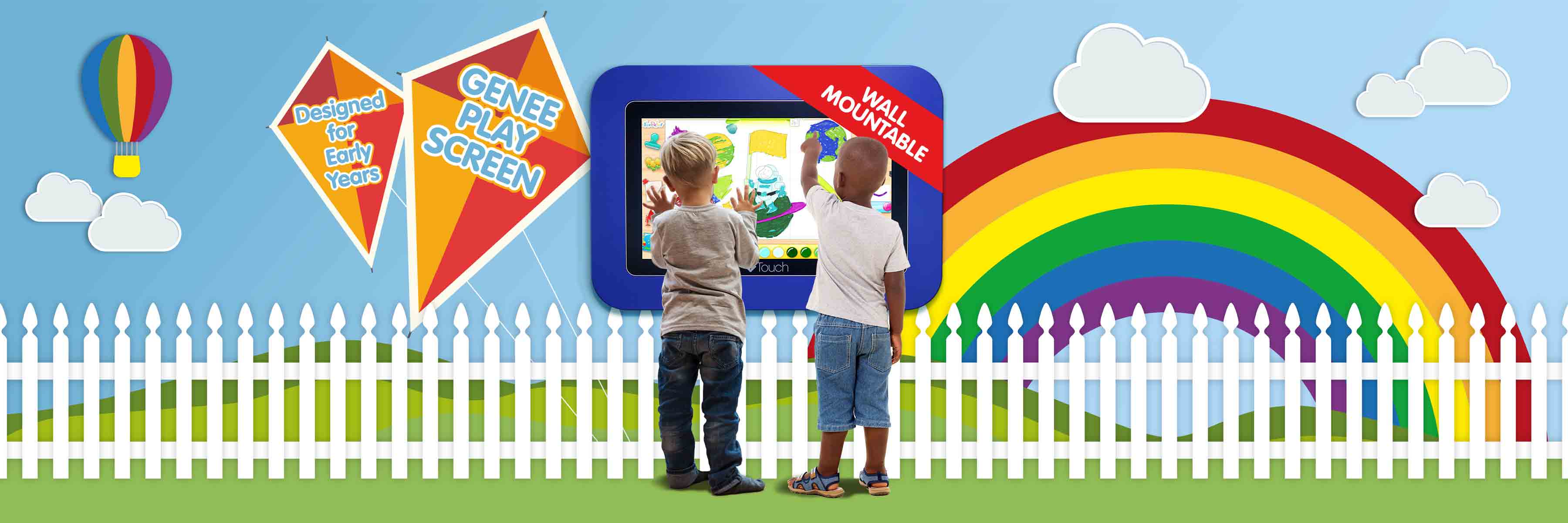 image two young children using the Genee Play Screen